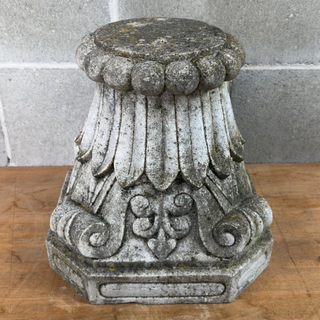 Vintage Architectural Style Hand-Carved Stone Capital, 20th Century For Sale - Image 12 of 12