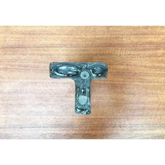 Mid-Century Scandianvian Heavy Bubble Glass Block Vase, 1960s, in Very Good conditions. Designed 1960 to 1969