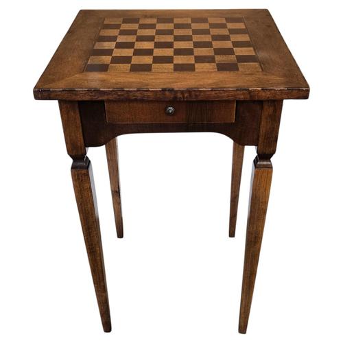 Brown Antique Italian Squared Walnut Burl Inlay Chess Game Table, 1890s For Sale - Image 8 of 8