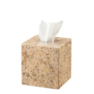 Tan Marble Tissue Box Holder For Sale