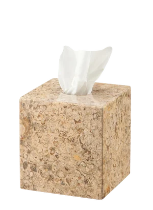 Tan Marble Tissue Box Holder
