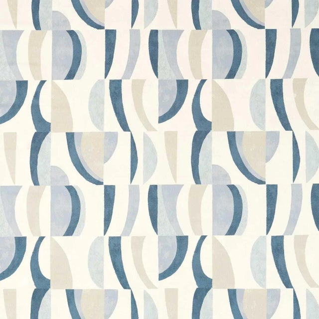 Harlequin Torillo Fabric in Sky/Cornflower/Linen - a Sample For Sale