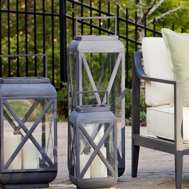 Metal Terrazza Outdoor Lantern Large For Sale - Image 7 of 7