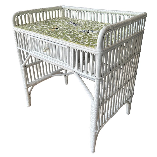 Mid 20th Century Mid 20th Century Wicker Rattan Desk For Sale - Image 5 of 18