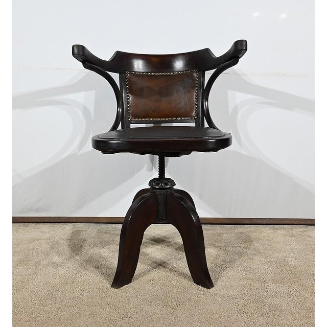 Swivel Desk Chair in Tinted Beech, 1940s For Sale - Image 11 of 17