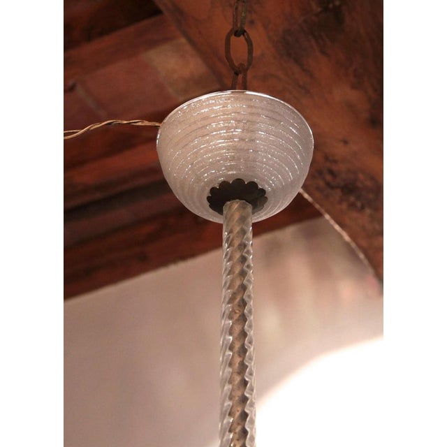 White Pulegoso Glass Fountain Chandelier from Barovier, 1930s For Sale - Image 9 of 18