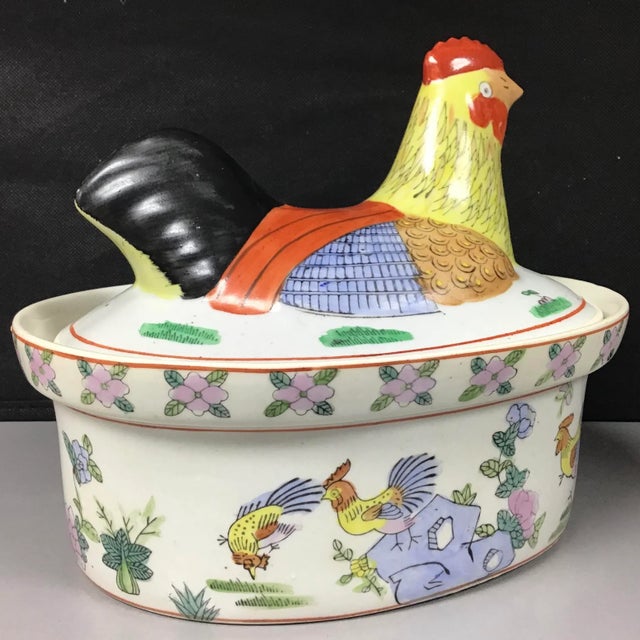 Chinese Export Rooster Chicken Tureen Chairish