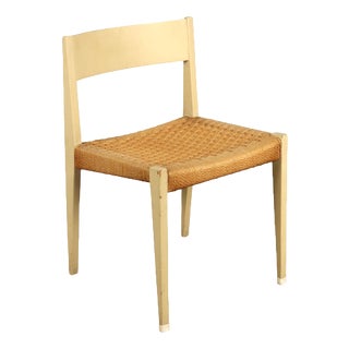 Chair in Lacquered Wood with Woven Rope Seat For Sale
