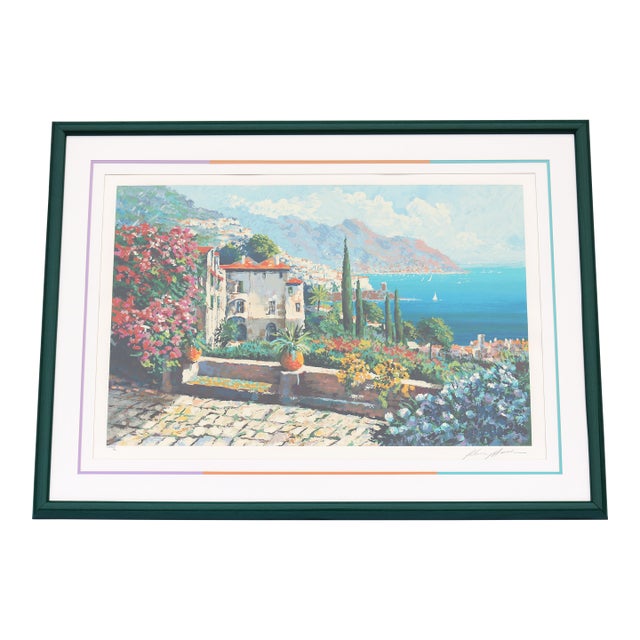 1980's Kerry Hallam Amalfi Coast Mediterranean Limited Edition Signed Serigraph For Sale