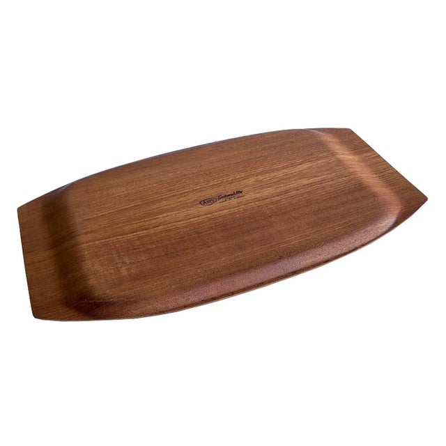 Dansk Mid 20th Century Swedish Åry Nybro Fanérprodukter Bentwood Teak Tray For Sale - Image 4 of 13