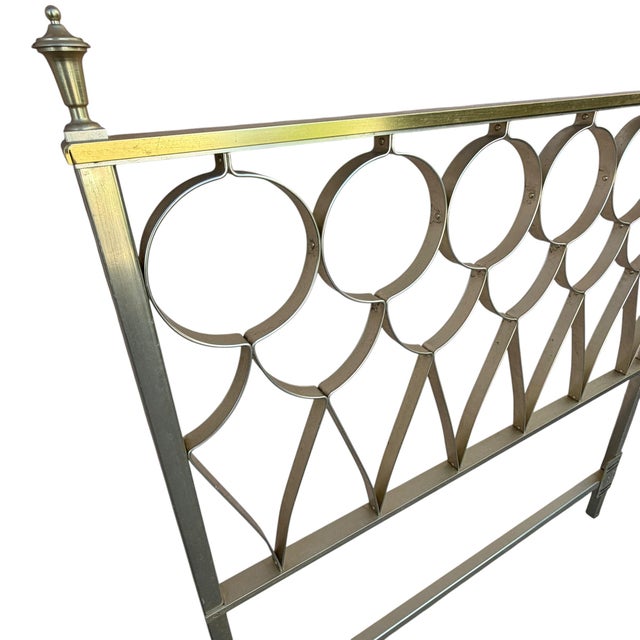 1970s Style-O-Kraft Hollywood Regency Mid-Century Brass-Tone Twin Headboards—A Pair For Sale - Image 15 of 18