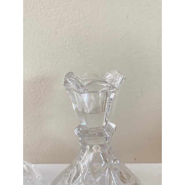 1930s Art Deco Molded Glass Candlesticks, France, 1930, Set of 2 For Sale - Image 5 of 15