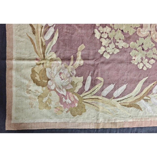 Late 19th Century 19th Century Floral French Antique European Aubusson Napoleon III Carpet Rug For Sale - Image 5 of 9