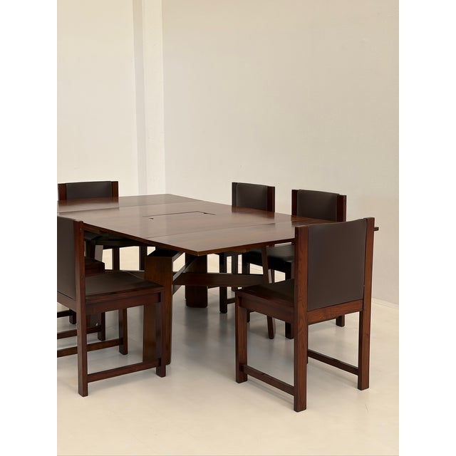 Vintage Wooden and Skai Chairs, 1960s, Set of 6 For Sale - Image 4 of 7