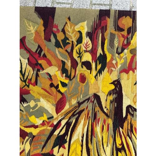 Vintage Aubusson Tapestry with Herve Lelong Design, 1960s For Sale - Image 13 of 18