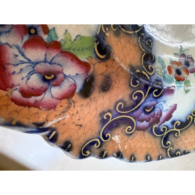 Large Mid 19th Century Unmarked Polychrome Platter For Sale - Image 11 of 18