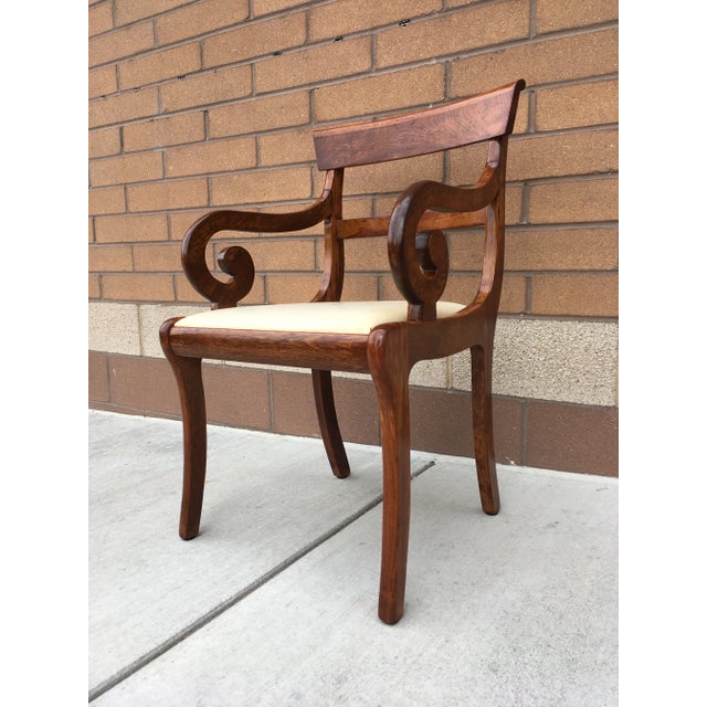 Midcentury Scrolled Arm Klismos Style Chair by Clawson’s Antique Reproductions For Sale In Denver - Image 6 of 13