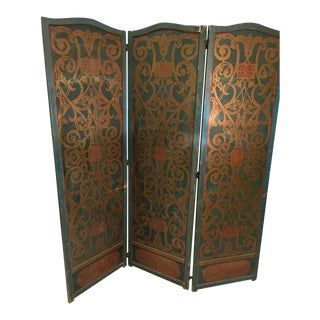 French Art Nouveau Gilt Folding Screen For Sale
