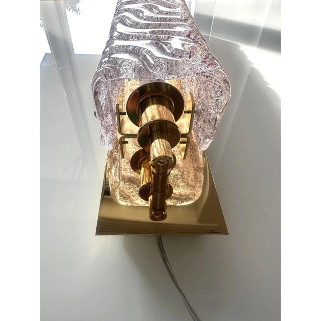 Early 21st Century Italian Gold Wall Sconces with Pink-Amethyst Graniglia Murano Glass by Simoeng for Simoeng, Set of 2 For Sale - Image 5 of 9