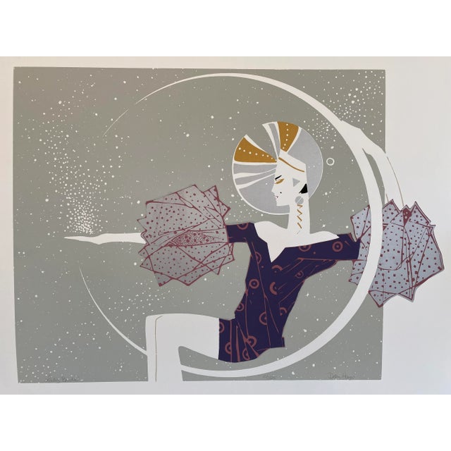 Amazing serigraph by artist Dean Hayes. Numbered 10/250. Entitled “Lady Bride”. Lovely metallic colors. Silvers, golds,...