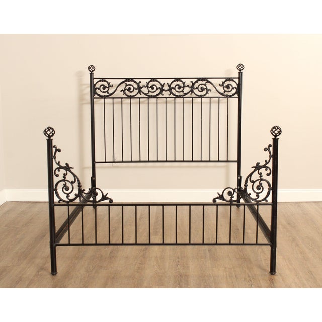 Quality Iron Queen Bed Frame with Detailed Scroll Work Chairish