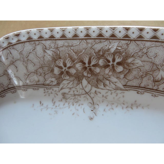 Victorian Marx & Gutherz Carlsbad Austria Brown Transfer Platter For Sale - Image 3 of 9