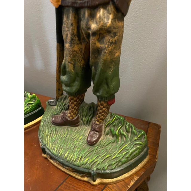 Oversized Metal Classic Golfer Bookends - A Pair For Sale - Image 4 of 6