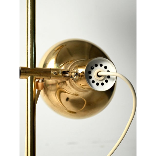 Gold Scandinavian Brass Floor Lamp with Two Adjustable Light Points from Sölken Leuchten, 1960s For Sale - Image 8 of 13