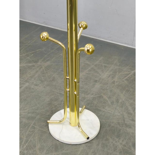 Italian Brass-Plated Coat Rack with Marble Base, 1970s For Sale - Image 13 of 14