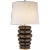 Phoebe Stacked Table Lamp in Crystal Bronze with Linen Shade Designer: Kelly Wearstler Height: 28.5" Shade Detail: 13" x...