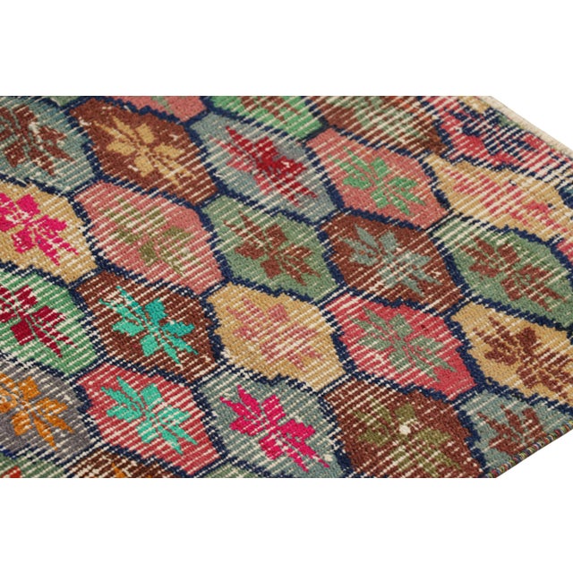 Vintage Zeki Müren Rug in Colorful Floral & Geometric Patterns From Rug & Kilim For Sale In New York - Image 6 of 8