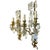 Glass Pair 1920s Large French Louis XV Style Gilt Brass and Crystal Three-Light Wall Sconces For Sale - Image 7 of 9