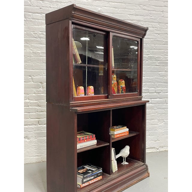 Antique Oak Bookcase / China Cabinet by Danner Furniture, C. 1910s For Sale - Image 11 of 11