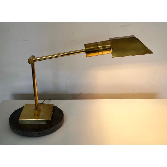1970’s Mid-Century Modern Brass & Marble Desk Lamp For Sale - Image 10 of 12