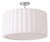 Scallop Semi-Flush Mount, Modern Design With Satin Nickel Steel & Drum White Linen Shade, 19" Dimmable Fixture For Sale