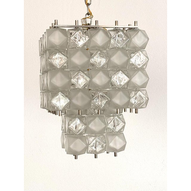 Metal Mid-Century Modern Italian Murano Glass Geometric Pendant by Interlux, 1960s For Sale - Image 7 of 17