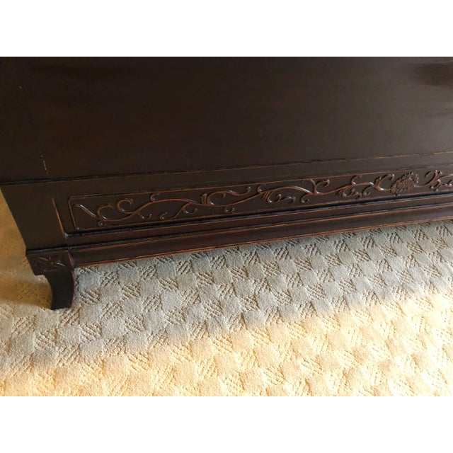Brown 1990s Asian Elmwood Bedframe For Sale - Image 8 of 12