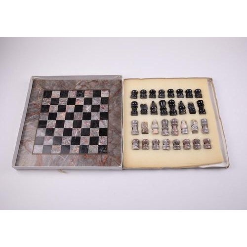 Mid-Century Marble Chess Set with Box For Sale - Image 10 of 13