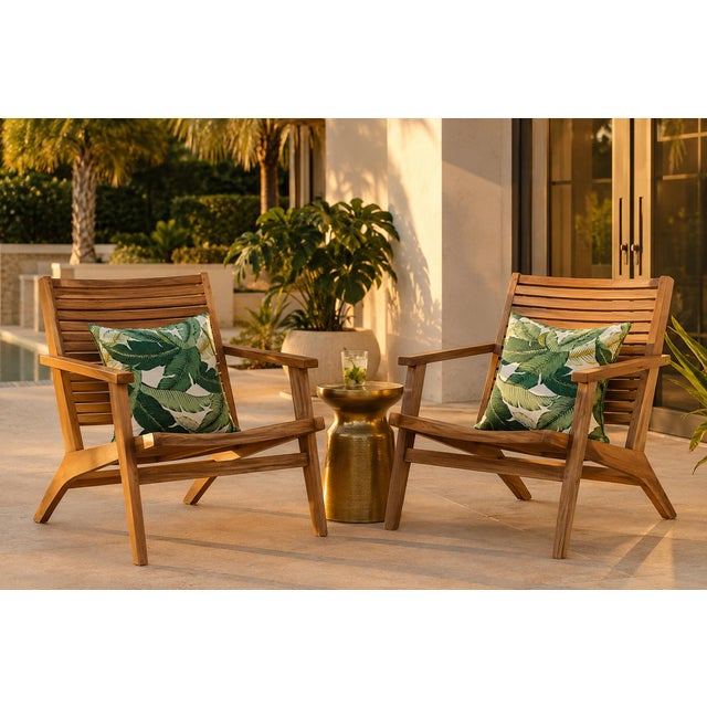 2020s Outdoor Banana Leaf Accent Pillow For Sale - Image 5 of 5