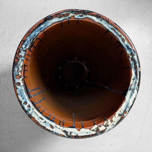 Maroon Large Japanese Drip Glazed Stoneware Tsubo Jar, 1970s For Sale - Image 8 of 18