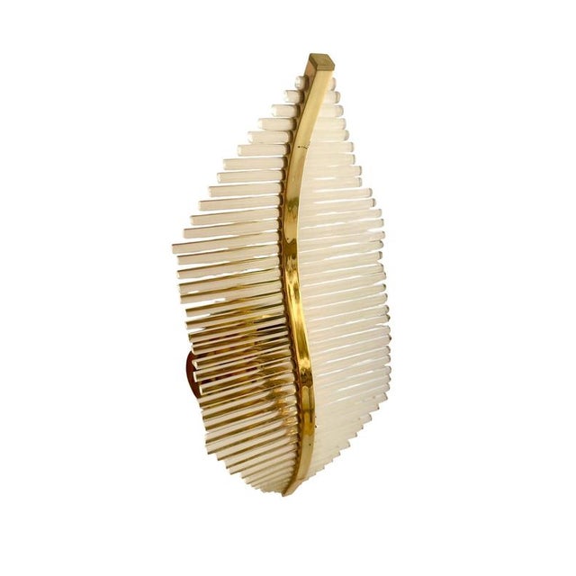 Exceptional G Sciolari wall lighting with tube Murano glass with gilded gold structure. The design and the quality of the...