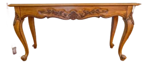 1980s French Country Style Carved Console or Sofa Table