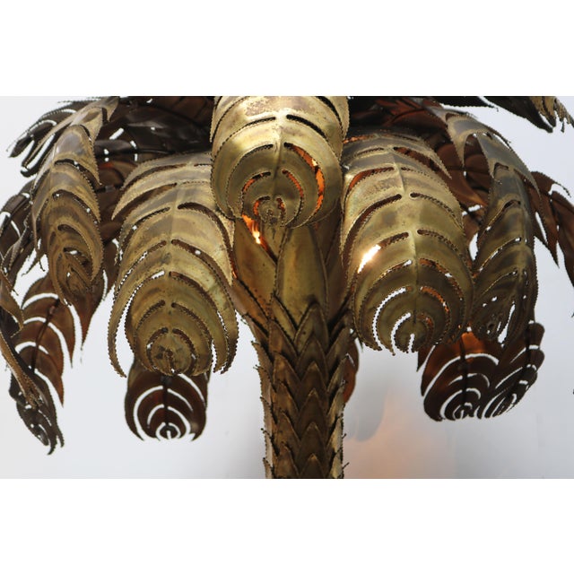 Maison Jansen Large Vintage Palm Floor Lamp by Christian Techoueyres for Maison Jansen, 1970 For Sale - Image 4 of 17