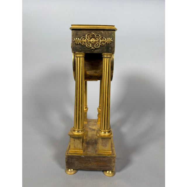 Early 19th Century Empire Bronze Portico Clock, 1800 For Sale - Image 5 of 11