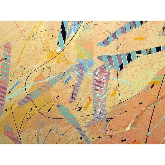 Abstract 1980s Sally Anderson "Symphony Series #14" Signed Original Acrylic Painting Paper Obo For Sale - Image 3 of 4