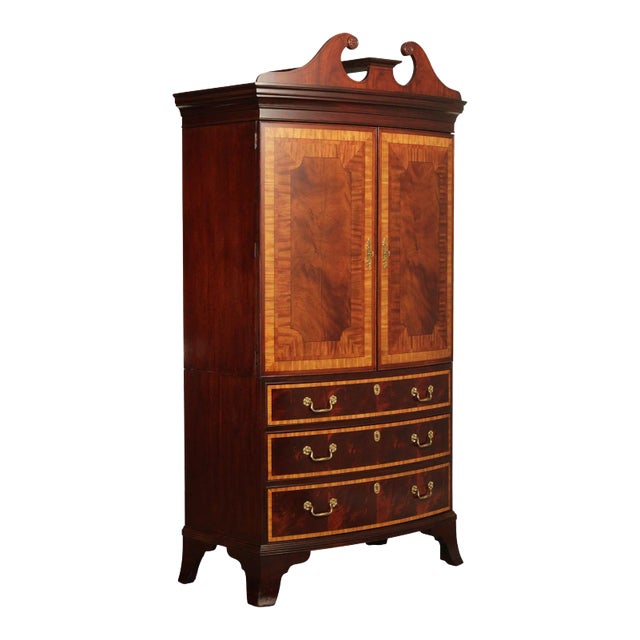 Hickory White American Masterpiece Collection Mahogany Inlaid Armoire For Sale