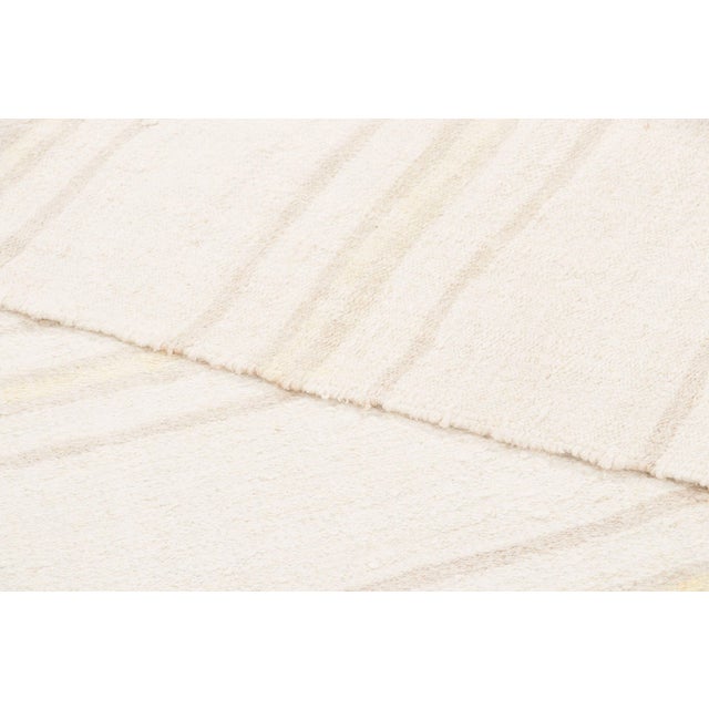 Textile Vintage Turkish Kilim Hemp Rug With Gold Stripes by Rug & Kilim, 1950-1959 For Sale - Image 7 of 9