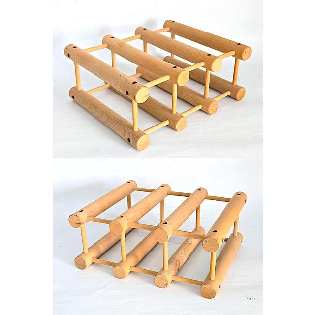 Richard Nissen Mid 20th Century Richard Nissen Beechwood Wine Rack For Sale - Image 4 of 10