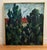 Vintage expressionist landscape oil painting on canvas signed and dated by Swedish artist "Jacobsson 1983". The painting...