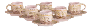Porcelain Coffee Cups and Saucers from Schafer & Vater, Set of 12